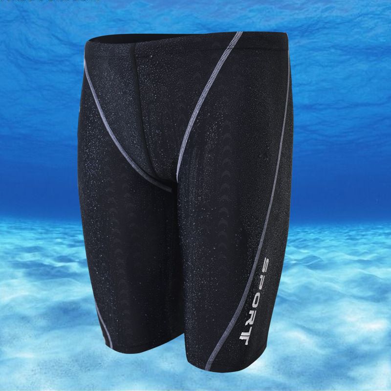 Herren-Badehose, neue, schnelltrocknende Badehose für das Schwimmbadtraining, mittellang, professioneller Trainer, Anti-Peinlichkeit, Sonnenschutz, Badehose für heiße Quellen_voghion.com