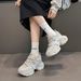European Style Rhinestone Thick-Soled Height-Increasing Dad For Women 2025 New Mesh Breathable Slimming Versatile Sports_voghion.com
