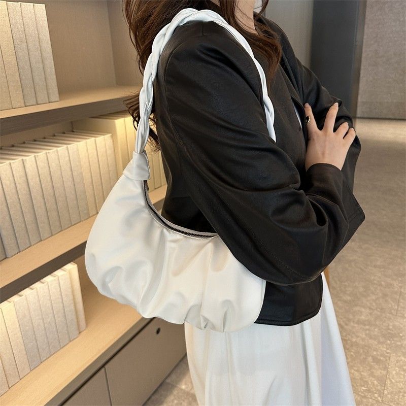 Mini sac nuage plissé à une épaule, sac sous les bras, texture populaire, petit sac, nouveau sac à main de célébrité pour femme_voghion.com