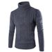 2024 Herbst Herren Pullover mit hohem Halsausschnitt modische Slim Fit Jugend Twist Blumen Strickpullover Top_voghion.com