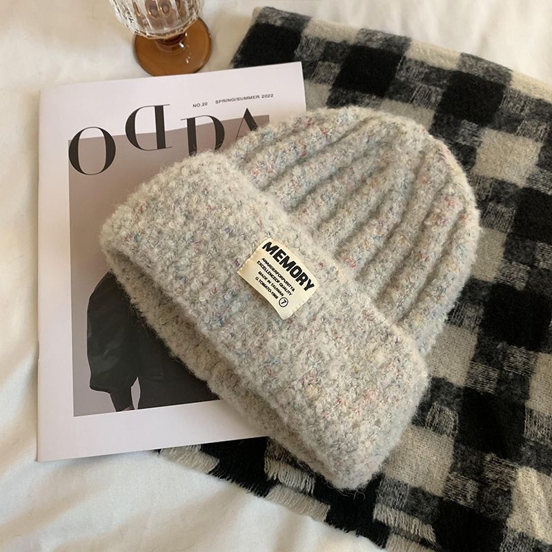 Korean Versatile Woolen Women's Autumn and Winter Warm Ear Protection Loose Knitted Show Face Small Big Headband_voghion.com