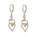 Boucles d'oreilles pour femmes, boucles d'oreilles géométriques creuses à Double cœur, petites et polyvalentes, boucles d'oreilles à la mode et de style occidental, boucles d'oreilles pour grands visages_voghion.com
