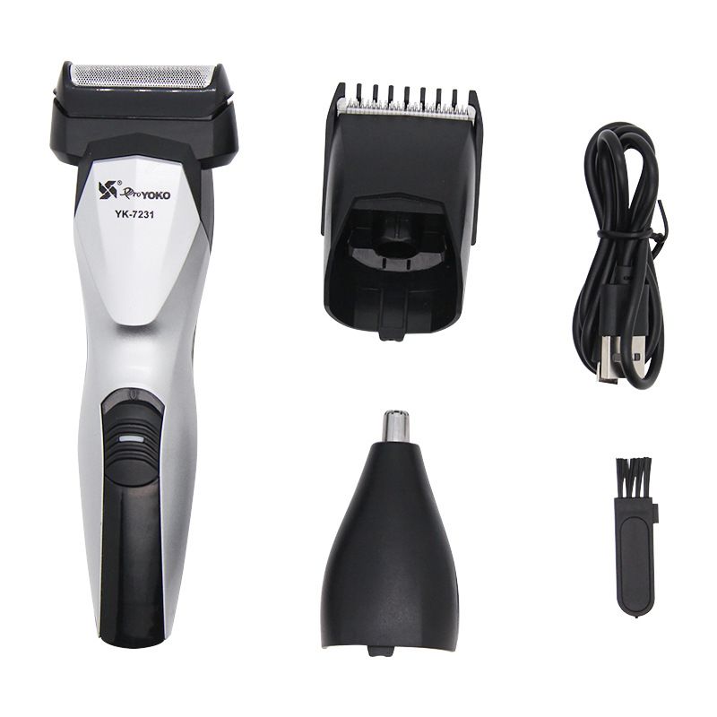 Rasoio elettrico multifunzionale, tagliacapelli, rifinitore per peli del naso, set per la cura della pelle, una macchina, tre usi_voghion.com