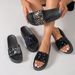 Niche Black Bead Open-toed Flip-flops_voghion.com