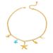 Necklace Women Golden Pendant Necklace Fashion Niche Beach Style Starfish Conch Titanium Steel Multi-Element Gold Koi Fish Pendant Necklace For Women_voghion.com