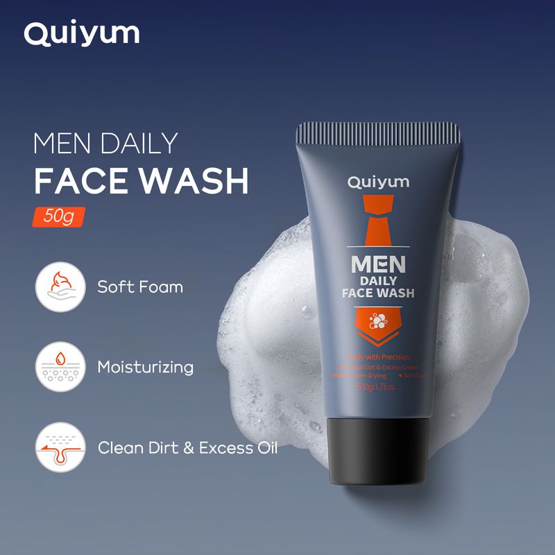 Makeup Tool Kits QUIYUM Men's Daily Facial Cleanser 50g Reinigt die Poren Herren Hautpflegeprodukte Reiniger_voghion.com