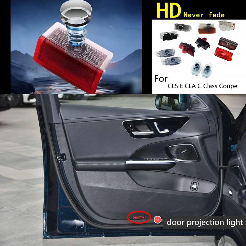 2 STÜCKE HD Auto LED Türprojektor Licht Für Mercedes Benz CLS CLA Klasse W205 W206 W203 W204 C 200 300 Amg Coupe C205_voghion.com