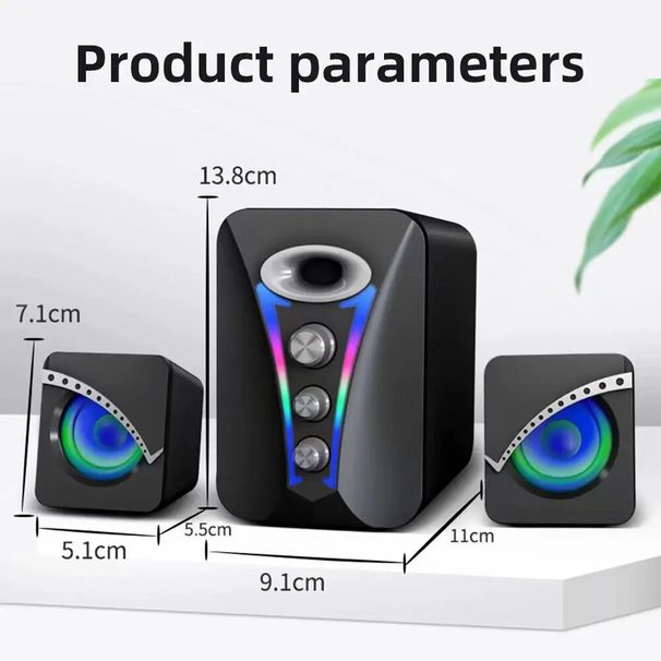 Puikus garsas Aukštos kokybės Bluetooth didelės apimties laidiniai garsiakalbiai su mikrofonu ir tinka staliniams ir nešiojamiesiems kompiuteriams_voghion.com