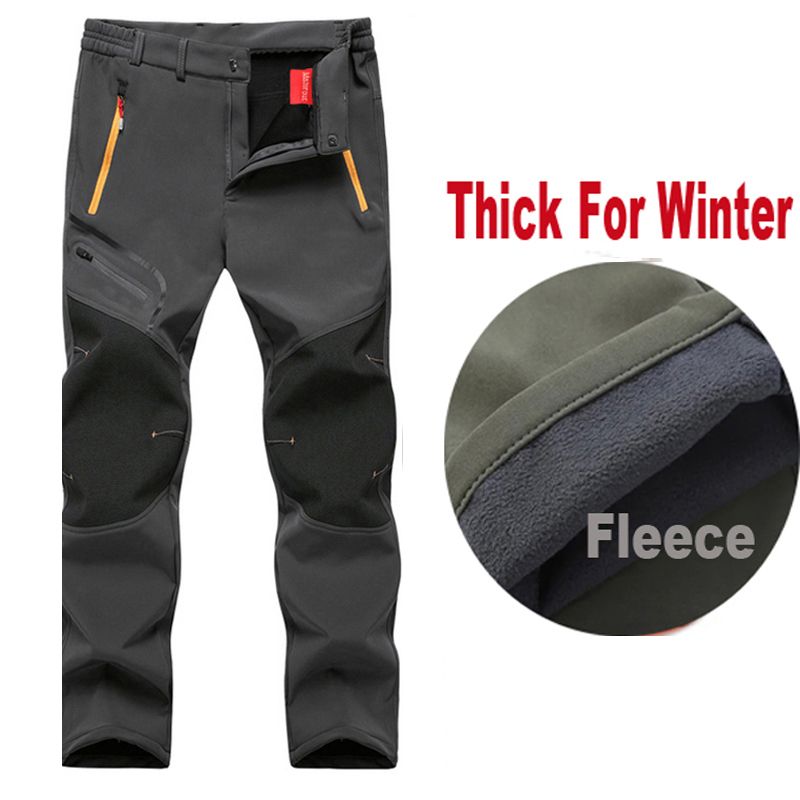 Pantalones softshell de invierno extragrandes para hombre, para actividades al aire libre, senderismo, pesca, acampada, escalada, senderismo, esquí, pantalones cálidos de viaje S-4XL_voghion.com
