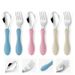 Set di stoviglie per bambini in acciaio inossidabile 304, con forchetta e cucchiaio per l'apprendimento del cibo, con manico corto e qualità alimentare_voghion.com