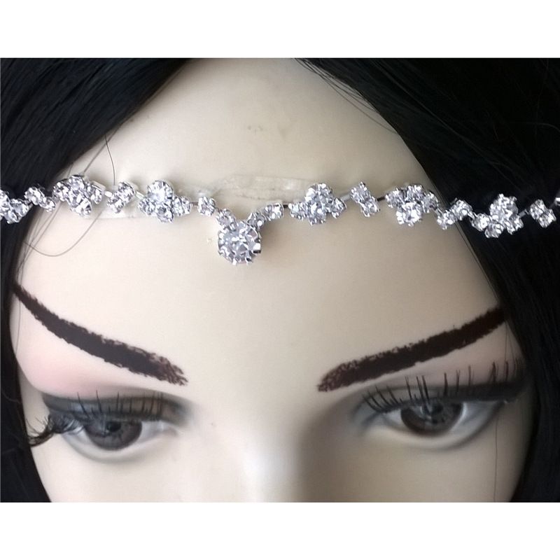 Fashion bridal wedding rhinestone hair accessories simple trend forehead chain headdress female Hair chain_voghion.com
