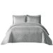 Solid Color Quilted Bedspread Ultrasonic Embossed Flannel Duvet Cover With Dot Pattern Warm Cotton Filled Blanket For All Seasons_voghion.com