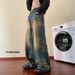 American Jeans vīriešu 2023. gada pavasara un rudens vintage mazgātas platas tēta vaļīgas taisnas kājas mopa bikses tendence_voghion.com