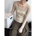 Luxi Fashionable Layered Vest Long Sleeve Two-Piece For Women 2025 Spring New T-Shirt Top Set Base Shirt 2875_voghion.com