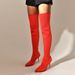 Plus Size Shoes Women's Stretch Knit Over-the-Knee Boots With Pointed Toe And High Heel For Autumn Winter Flyknit Elastic Wool Slip On Peep Toe_voghion.com