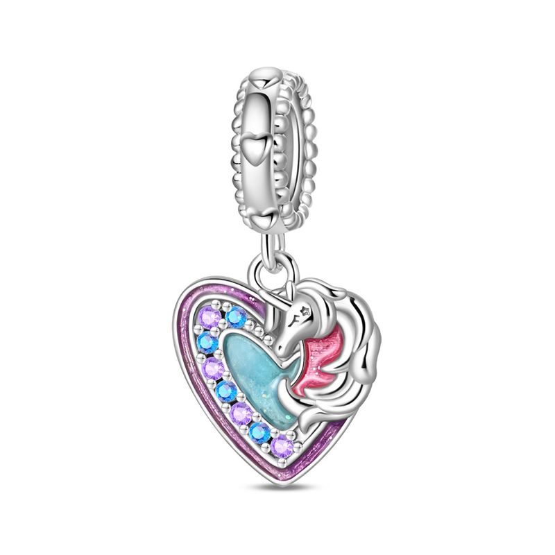 Damesmykker Enhjørning Prinsesse Klovn Pariserhjul Charm Perler Gør-det-selv Smykketilbehør Armbånd Kobber Forsølvet_voghion.com