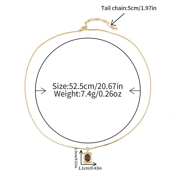 Collier en acier inoxydable avec perles naturelles, pierre œil de tigre Melad, chaîne longue de qualité supérieure, résistante à la lumière, automne_voghion.com