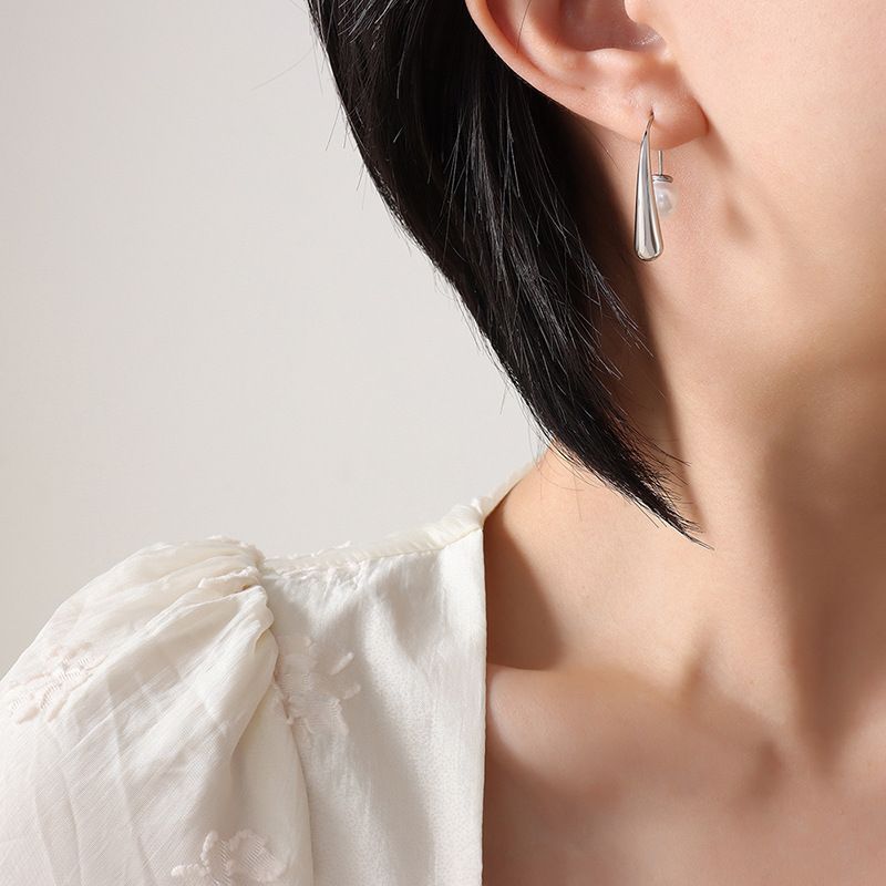 Orecchini in stile retrò, design unico, in acciaio al titanio placcato, orecchini personalizzati con gancio per l'orecchio, gioielli alla moda da donna_voghion.com