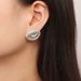 Unique Personality, Geometric Jewelry, Three-layer Signal Shaped Fan-shaped Earrings, Hammer Pattern Design, Titanium Steel Earrings_voghion.com