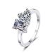 Sterling Silver Ring For Women Irregular Shape Moissanite And Emerald Cut, Plated With PT950 Gold_voghion.com