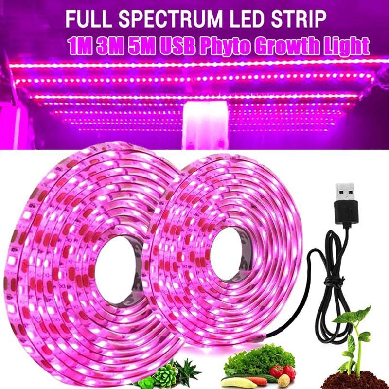 1 vnt. 5 V USB LED auginimo lemputė, pilno spektro, augalinė lemputė, augalinė lemputė, gėlių šiltnamio palapinė, hidroponinė augalinė lemputė_voghion.com
