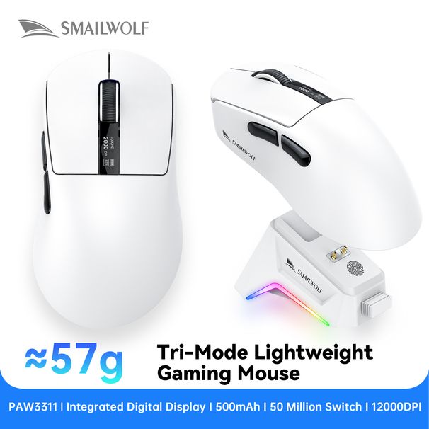 Mouse da gioco wireless Bluetooth Smailwolf M6 con sensore PAW3311, commutazione a tre modalità, magnetico_voghion.com