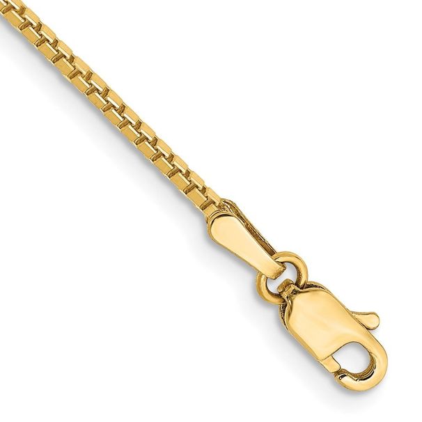 14K 9 Inch 1.4mm Box With Lobster Clasp Anklet_voghion.com