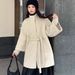 Double-Faced Wool Coat – Oversized Belted Trench (Camel/Grey/Black/White) | Korean Relaxed Fit With Waist Tie_voghion.com