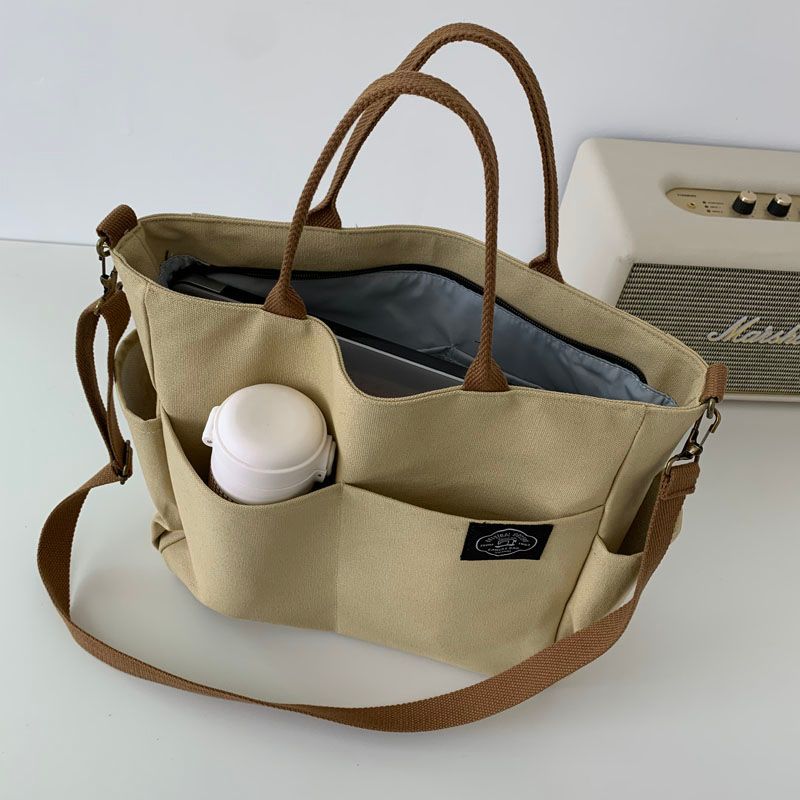 Hylhexyr Femei Retro Dimensiuni Mari Genți de Bumbac Pânză Umăr Bag Moda Crossbody Geantă de Mână cu Fermoar Casual Tote Multi Pocket_voghion.com