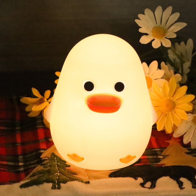Duck Silicone Night Light With 18-Key Remote - Cute Animal-Shaped Touch Lamp For Kids Room, Stress Relief Decor_voghion.com