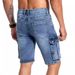 Herrenbekleidung Multi Pocket Micro Stretch Denim Shorts 5 Punkt Arbeitskleidung Casual Jeans_voghion.com
