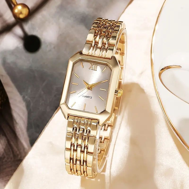 Women's Watches Simple And Versatile Square Ladies Watch Ins Style Steel Belt Fashion Quartz Watch Fashion Light Luxury Student Watch Girls_voghion.com