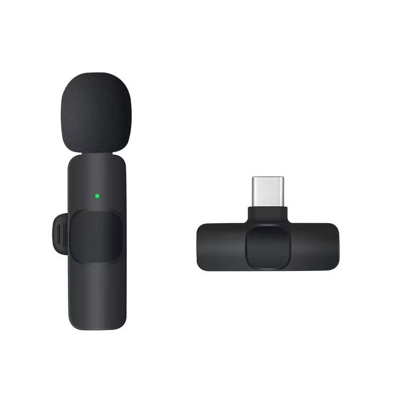 Microfono lavalier wireless da uno a due, mini microfono portatile per la registrazione e lo streaming live con cancellazione del rumore all'aperto_voghion.com