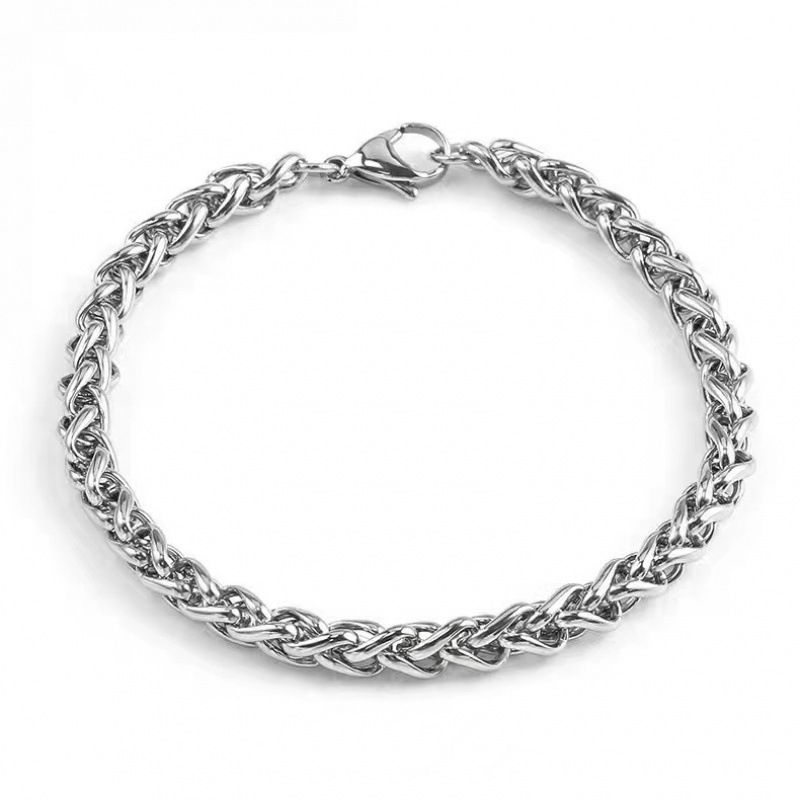 Titanium Men's Flower Basket Korean Style Stainless Steel Fashion Clavicle Dragon Bone Chain Bracelet Jewelry_voghion.com