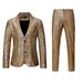 CT Men's European Size Rainbow Plaid Gold Foil Stage Nightclub Cool Performance Shiny Suit Pants Two-Piece Set_voghion.com
