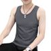 Trendy Versatile Tank Top Men's Vest Solid Color Slim Fit Base Layer_voghion.com
