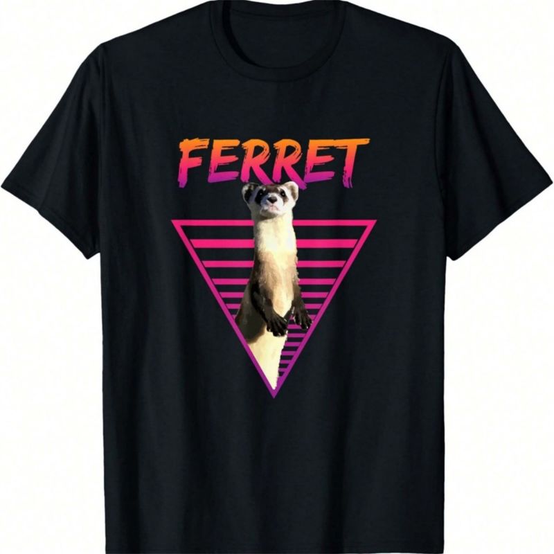 Retro 80s Funny Ferret T-Shirt Gift For Ferret Lovers._voghion.com