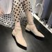 MTX Women's 2025 Spring Summer New Korean Style Elegant Versatile Rhinestone One-Strap Chunky Heel Pointed Toe Hollow Single_voghion.com