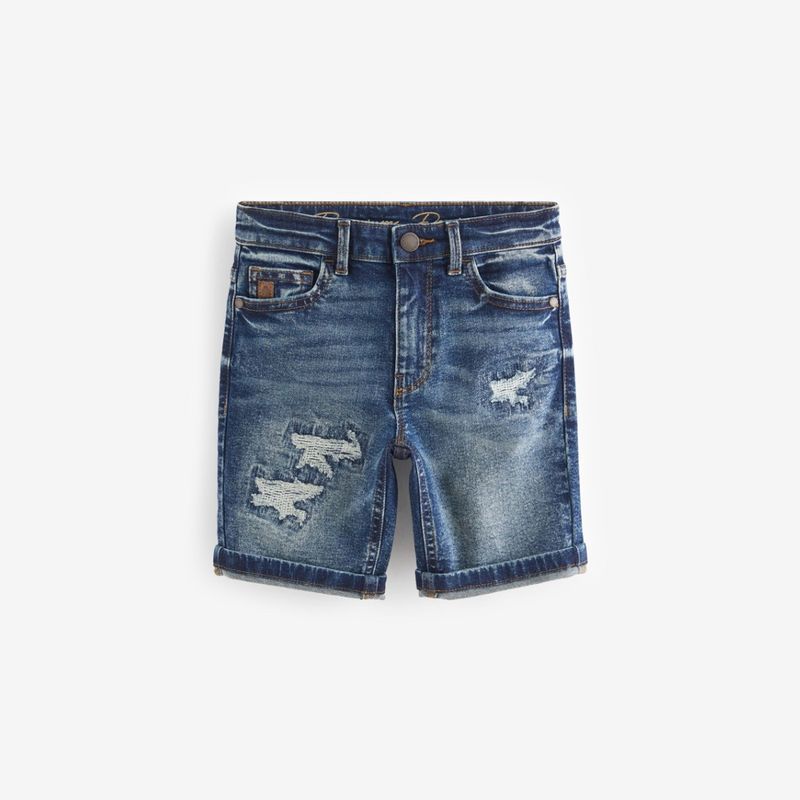 Kinderkleidung Sommer Katzenschnurrhaarloch Boyshorts Loch Jeansshorts Schmal Atmungsaktiv Vielseitig Trendy Retro Blau Junge_voghion.com