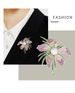 Pfingstrose Brosche Korea Schwerindustrie Micro-intarsien Farbe Zirkonium Brosche Abzeichen Blume Zirkon Pin Abendessen Kleid Lila Gold_voghion.com