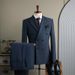 Blauer Zweireiher-Anzug für Herren – Anzug im britischen Stil für formelle Anlässe und Hochzeiten (Marineblau, Schwarz, Anzug + Hose oder Einzelstück, Größen 48/M-58/4XL)_voghion.com