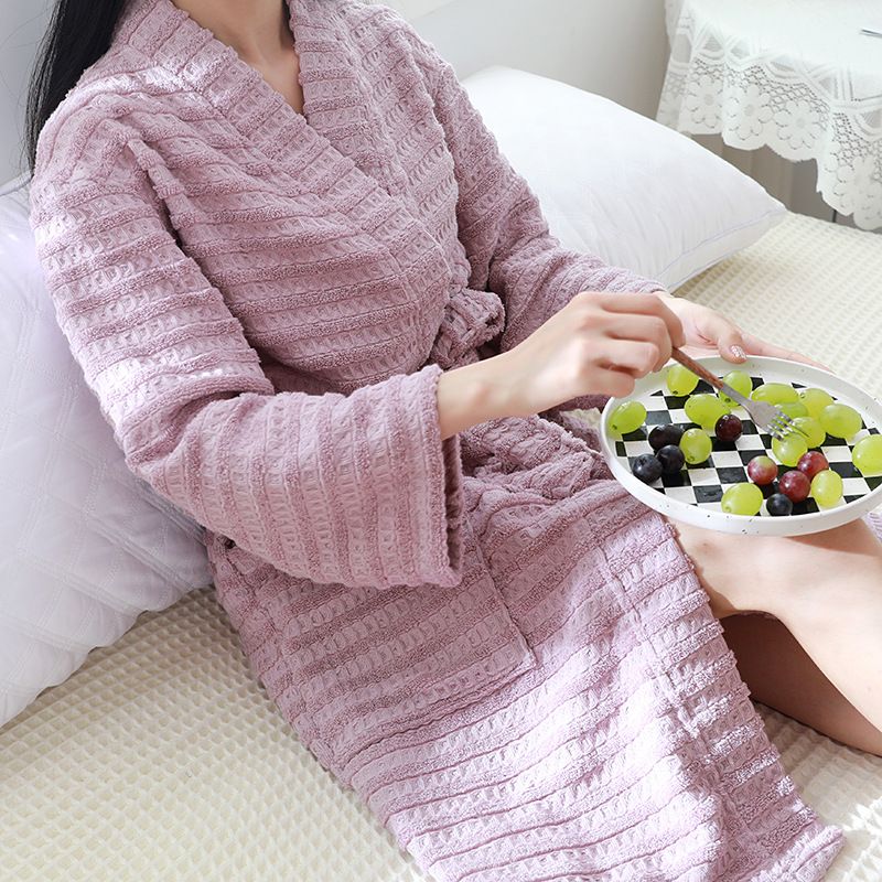 Albornoz de algodón absorbente para el hogar, ideal para el desayuno, para hombre y mujer, con logotipo, de una pieza. Envío directo._voghion.com