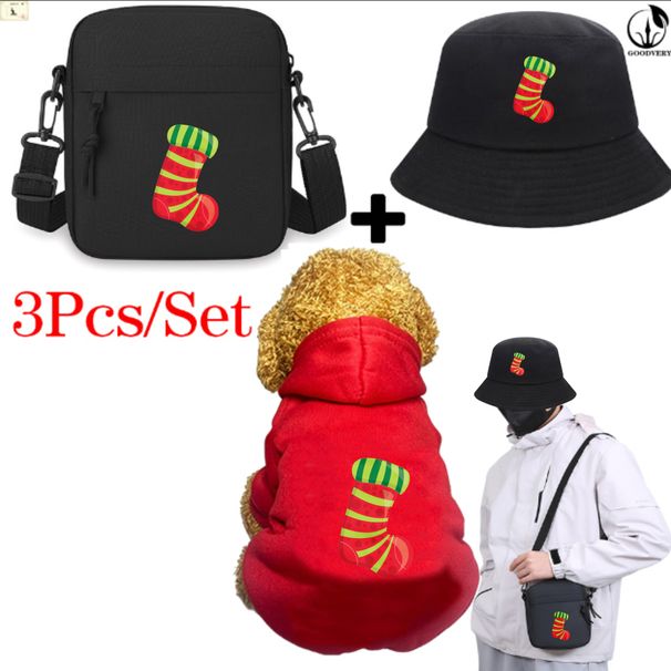 3-teiliges Set mit Taschenmütze mit Tier-Känguru-Muster und lila Sternen, weicher und warmer, bequemer Taschenhut für den Winter, geeignet für Reisen mit Haustieren im Freien, langlebige Haustierausrüstung_voghion.com