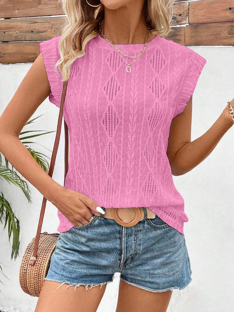T-shirt ample à manches courtes et col rond pour femme, nouveauté été 2025_voghion.com