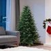 Premium PE+PVC Artificial Christmas Tree, Flocked Snow Effect Holiday Decor For Hotels, Malls & Event Displays_voghion.com