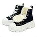 Herrenschuhe neue Stil Schuhe dicke Sohlen Canvas Paar Schuhe geschlossene Zehe High Top große Größe Damenschuhe Wildleder Schneestiefel_voghion.com