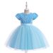 Babykleidung Mädchenkleid Kurzarm Blumenkind Hochzeitskleid Prinzessinkleid Pailletten Bühnenmode Laufstegkleid_voghion.com