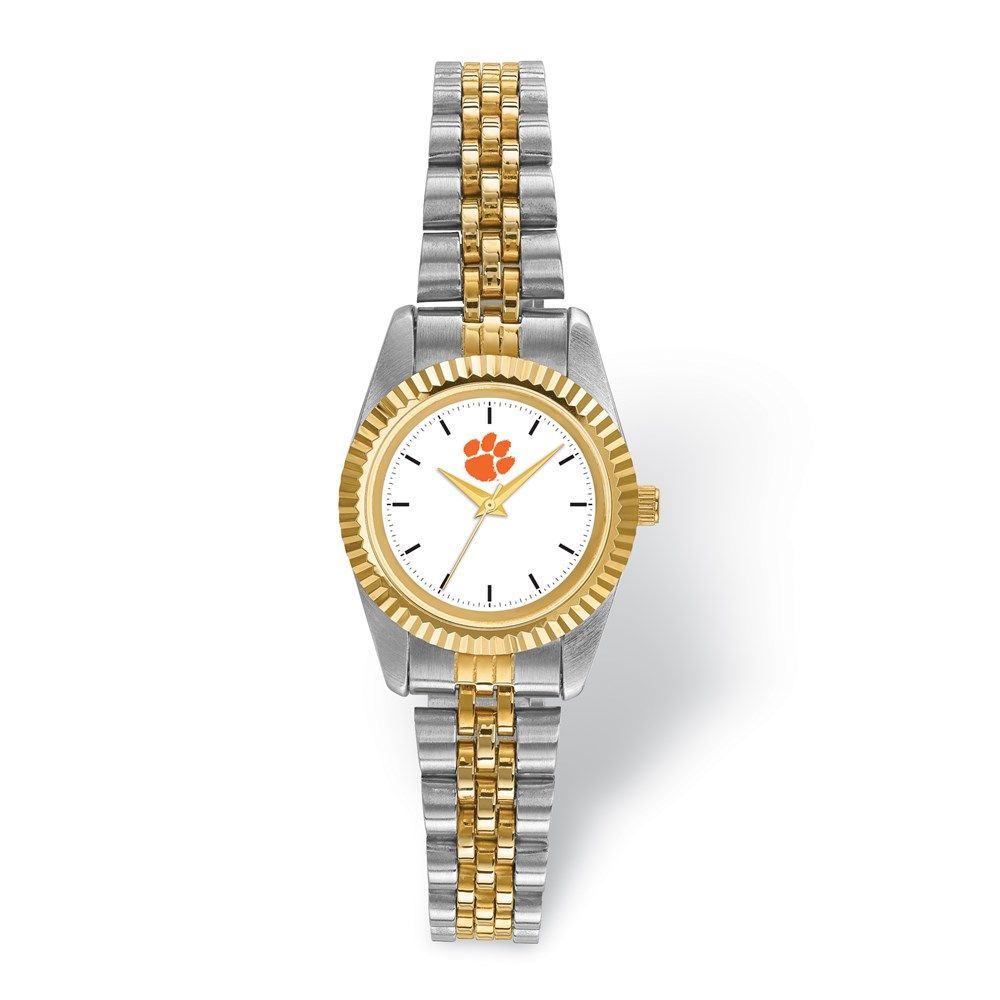 LogoArt Clemson University Pro Two-tone Ladies Quartz Watch_voghion.com
