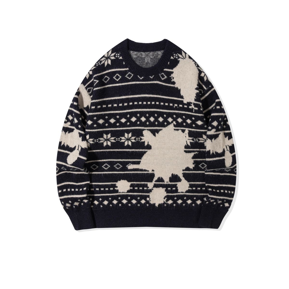 Fair Isle Noel Kazak - Rahat Kış ve Günlük Giyim İçin Vintage Esintili Örgü Kazak"_voghion.com