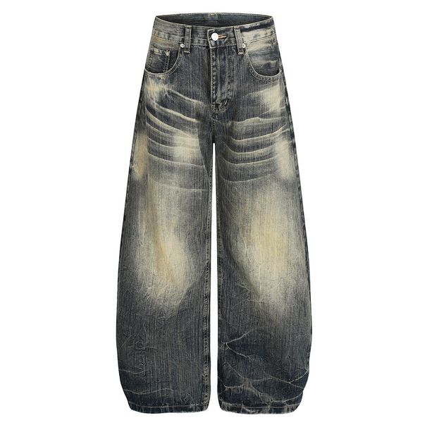 Vintage Washed Denim Jeans – Klassischer Relaxed Fit mit authentischen Whiskers und verblassten Details für eine saubere Ästhetik_voghion.com